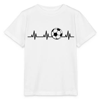 Herzschlag Fußballliebe Fußballer Teamsport - Stanley/Stella Kinder T-Shirt MINI CREATOR  - Weiß - Vorne - Maike (125cm)