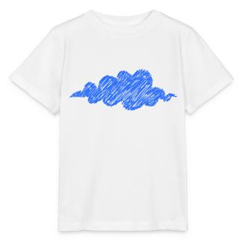 Nuage Bleu Gribouillage Météo Nuage - T-shirt bio MINI CREATOR Stanley/Stella Enfant - blanc - Devant - Maike (125cm)