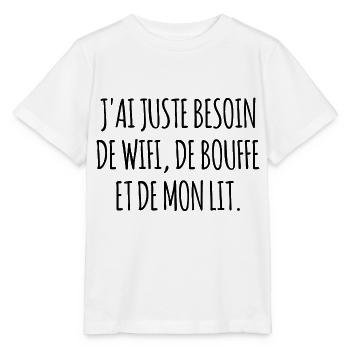 juste besoin de wifi - T-shirt bio MINI CREATOR Stanley/Stella Enfant - blanc - Devant - Maike (125cm)