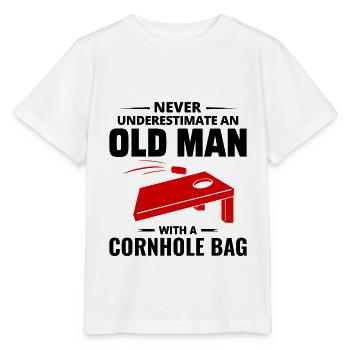 Cornhole Opa Sitzsack Wurf Spiel Vatertag - Stanley/Stella Kinder T-Shirt MINI CREATOR  - Weiß - Vorne - Maike (125cm)