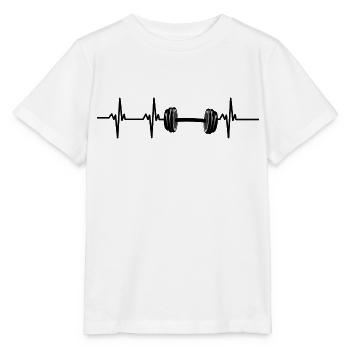 bodybuilding heartbeat - Stanley/Stella MINI CREATOR Kids’ T-Shirt - white - Front - Maike (125cm)