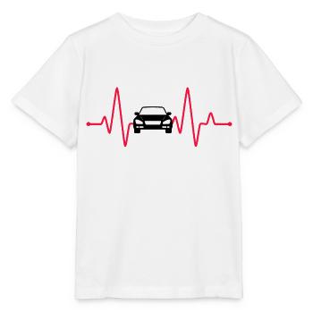 Auto Herzfrequenz Autofahrer Geschenk Automobile - Stanley/Stella Kinder T-Shirt MINI CREATOR  - Weiß - Vorne - Maike (125cm)