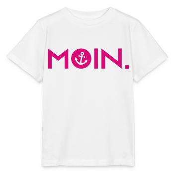 Moin - Guten Morgen - Nordsee - Ostsee - Anker - Stanley/Stella Kinder T-Shirt MINI CREATOR  - Weiß - Vorne - Maike (125cm)