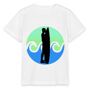 Surfer - Surfen - Stanley/Stella Kinder T-Shirt MINI CREATOR  - Weiß - Vorne - Maike (125cm)