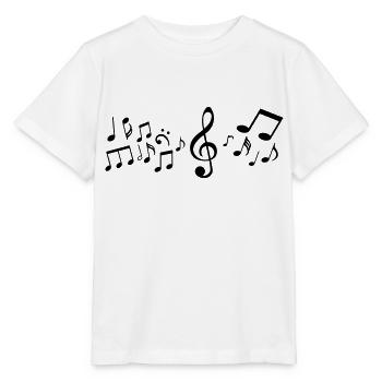 Melodie Musik Noten - Stanley/Stella Kinder T-Shirt MINI CREATOR  - Weiß - Vorne - Maike (125cm)