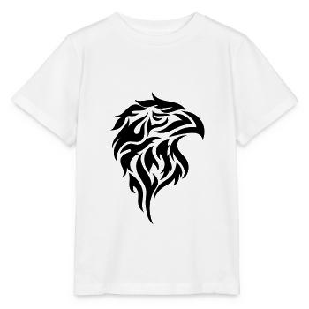 Falke Raubvogel falcon Tribel - Stanley/Stella Kinder T-Shirt MINI CREATOR  - Weiß - Vorne - Maike (125cm)