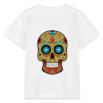 Mexikanischer Schädel - Stanley/Stella Kinder T-Shirt MINI CREATOR  - Weiß - Vorne - Maike (125cm)