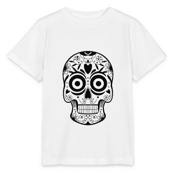 Mexikanischer Schädel - Stanley/Stella Kinder T-Shirt MINI CREATOR  - Weiß - Vorne - Maike (125cm)