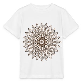 Mandala braun - Stanley/Stella Kinder T-Shirt MINI CREATOR  - Weiß - Vorne - Maike (125cm)