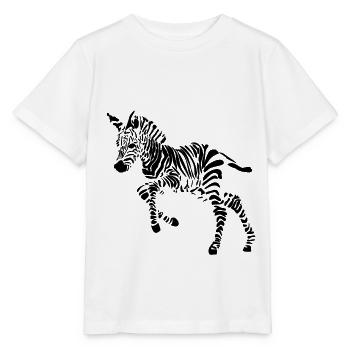 Zèbre - T-shirt bio MINI CREATOR Stanley/Stella Enfant - blanc - Devant - Maike (125cm)