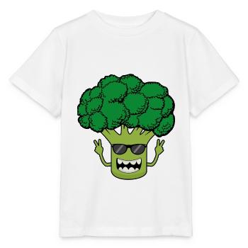 Brocoli Brocoli Légumes Drôle avec des lunettes de soleil - T-shirt bio MINI CREATOR Stanley/Stella Enfant - blanc - Devant - Maike (125cm)