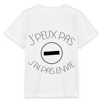 J'peux pas j'ai pas envie panneau sens interdit - T-shirt bio MINI CREATOR Stanley/Stella Enfant - blanc - Devant - Maike (125cm)