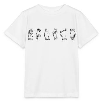 langue des signes LSF idée cadeau - T-shirt bio MINI CREATOR Stanley/Stella Enfant - blanc - Devant - Maike (125cm)