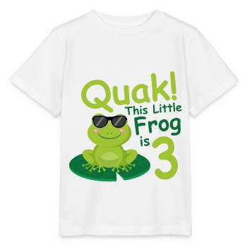 Birthday Shirt 3 year Frog Baby Girl Boy - Stanley/Stella MINI CREATOR Kids’ T-Shirt - white - Front - Maike (125cm)