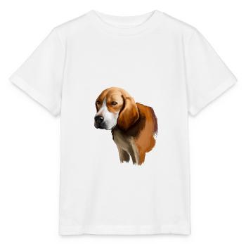 Beagle-Harrier Scent Hound Dog Sketch Illustration - Stanley/Stella MINI CREATOR Kids’ T-Shirt - white - Front - Maike (125cm)