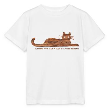 Anyone who has a cat is a good person - Stanley/Stella MINI CREATOR Kids’ T-Shirt - white - Front - Maike (125cm)