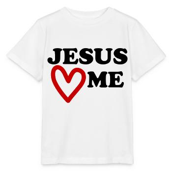 Jesus loves me heart loves me - Stanley/Stella MINI CREATOR Kids’ T-Shirt - white - Front - Maike (125cm)