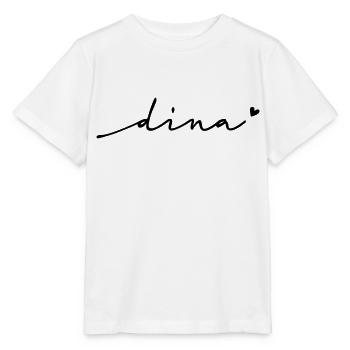 Dina Cursive Name - Stanley/Stella MINI CREATOR Kids’ T-Shirt - white - Front - Maike (125cm)