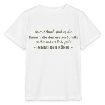 funny sayings farmer vs. King - Stanley/Stella MINI CREATOR Kids’ T-Shirt - white - Front - Maike (125cm)