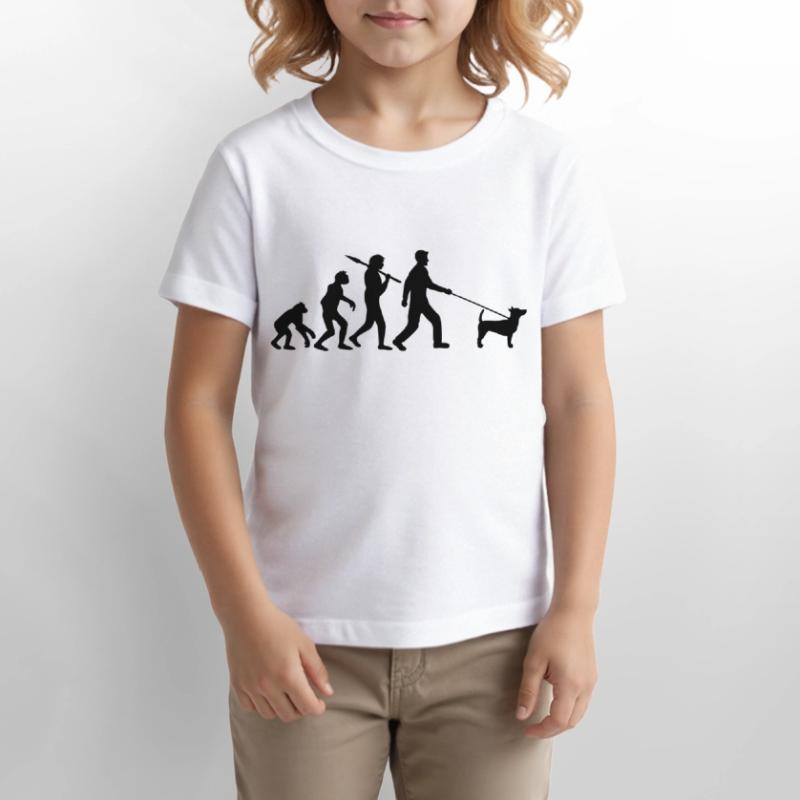 Evolution go for a walk dog stone age development C Stanley/Stella MINI CREATOR Kids’ T-Shirt