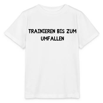Trainieren bis zum Umfallen - Stanley/Stella Kinder T-Shirt MINI CREATOR  - Weiß - Vorne - Maike (125cm)