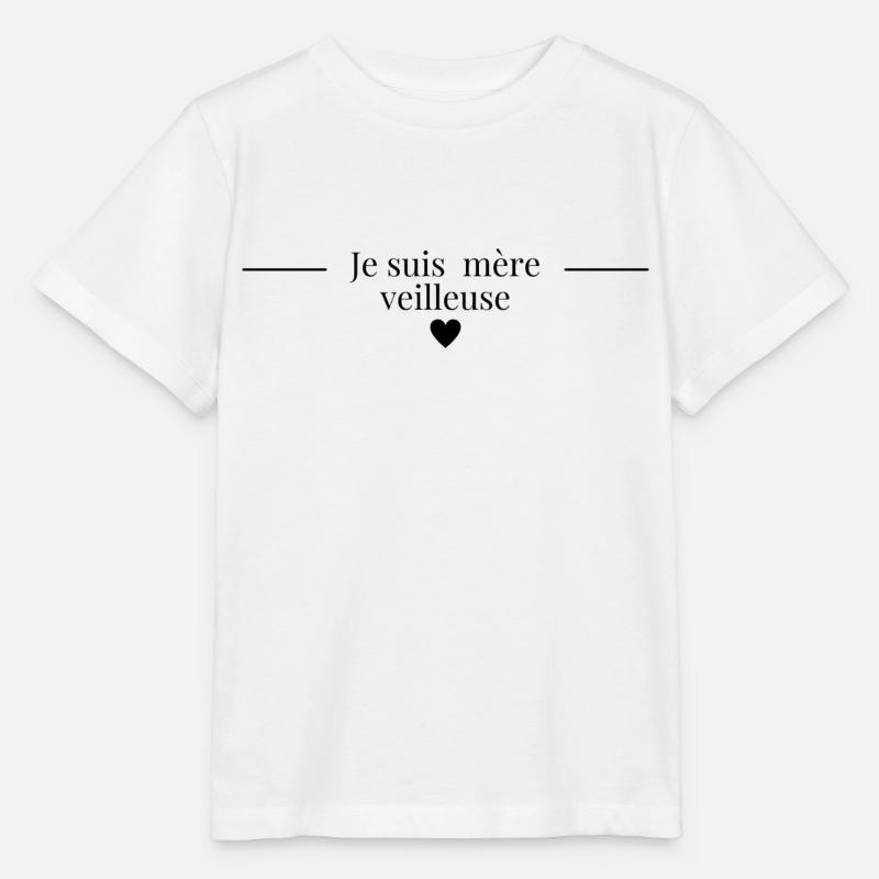 Je suis mère veilleuse - T-shirt bio MINI CREATOR Stanley/Stella Enfant - blanc