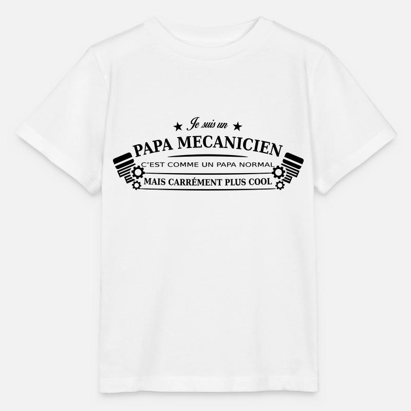papa mecanicien - T-shirt bio MINI CREATOR Stanley/Stella Enfant - blanc