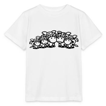 cow_family_with_girl_and_two_boys_1c - Stanley/Stella Kinder-T-shirt MINI CREATOR  - wit - Voor - Maike (125cm)