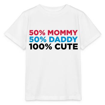 50% Mama. 50% Papa. 100% niedlich! - Stanley/Stella Kinder T-Shirt MINI CREATOR  - Weiß - Vorne - Maike (125cm)
