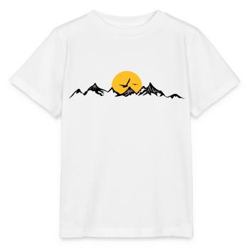 BERGE Gebirge Landschaft Silhouette Panorama - Stanley/Stella Kinder T-Shirt MINI CREATOR  - Weiß - Vorne - Maike (125cm)