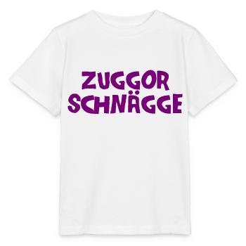 Zuggor Schnägge - sächsisch Zuckerschnecke - Stanley/Stella Kinder T-Shirt MINI CREATOR  - Weiß - Vorne - Maike (125cm)