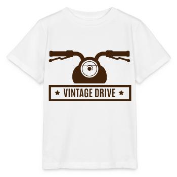 VINTAGE DRIVE - motorcycle chopper biker freedom - Stanley/Stella MINI CREATOR Kids’ T-Shirt - white - Front - Maike (125cm)