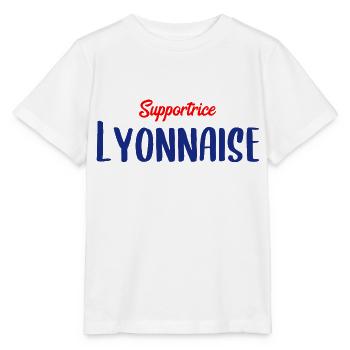 Supportrice Lyonnaise - Fan de sport et de Lyon - T-shirt bio MINI CREATOR Stanley/Stella Enfant - blanc - Devant - Maike (125cm)
