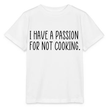 Passion for not cooking - Stanley/Stella MINI CREATOR Kids’ T-Shirt - white - Front - Maike (125cm)