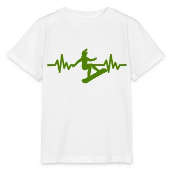 Heartbeat Snowboard - Sports d’hiver Piste de neige - T-shirt bio MINI CREATOR Stanley/Stella Enfant - blanc - Devant - Maike (125cm)