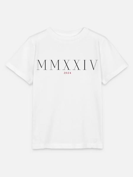 Römische Zahl Geburtsjahr Made in 2024 - T-shirt MINI CREATOR barn från Stanley/Stella - vit
