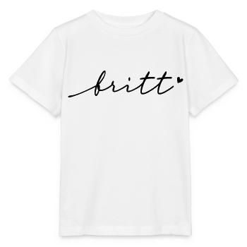 Britt Cursive Name - Stanley/Stella MINI CREATOR Kids’ T-Shirt - white - Front - Maike (125cm)