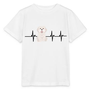 Battement de cœur coton de tulear - T-shirt bio MINI CREATOR Stanley/Stella Enfant - blanc - Devant - Maike (125cm)
