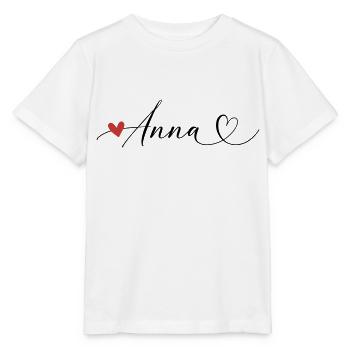 Anna Name Vorname Kalligrafieherz - Stanley/Stella Kinder T-Shirt MINI CREATOR  - Weiß - Vorne - Maike (125cm)