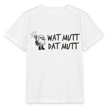 Cool seagull with wrench Low German - Stanley/Stella MINI CREATOR Kids’ T-Shirt - white - Front - Maike (125cm)