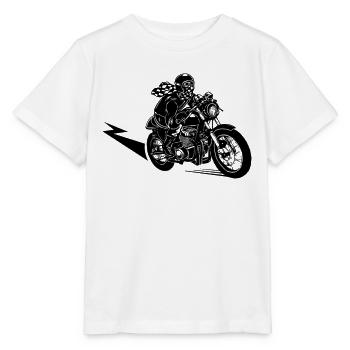 Motorbike rider - Stanley/Stella MINI CREATOR Kids’ T-Shirt - white - Front - Maike (125cm)