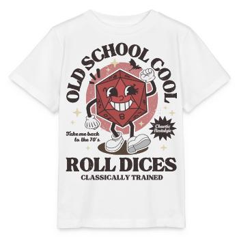 Donjons - Dragons old school roll dices rétro D20 - T-shirt bio MINI CREATOR Stanley/Stella Enfant - blanc - Devant - Maike (125cm)