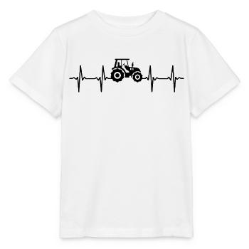 tracteur coeur battement agriculteur tracteur t-shirt agriculteur - T-shirt bio MINI CREATOR Stanley/Stella Enfant - blanc - Devant - Maike (125cm)