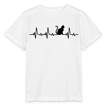 Cat Heartbeat T-Shirt Cat Hangover - Stanley/Stella MINI CREATOR Kids’ T-Shirt - white - Front - Maike (125cm)