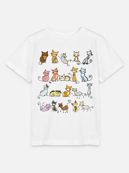 Lustige Katzen verrückte Katze Comic Zeichnung - Stanley/Stella Kinder T-Shirt MINI CREATOR  - Weiß