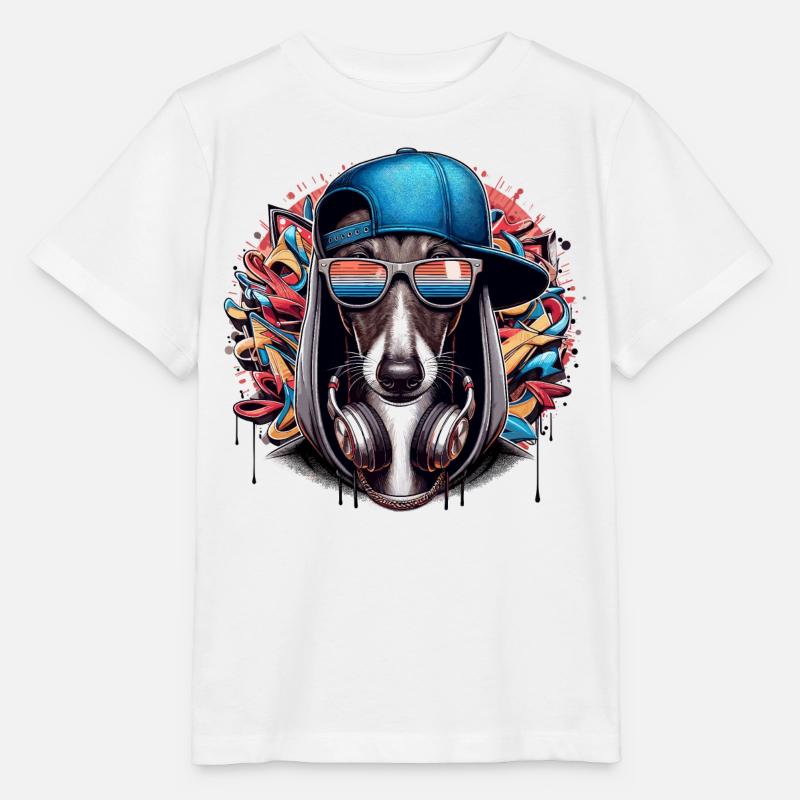 Windhund Gangsta Hund Graffiti Geschenk - Stanley/Stella Kinder T-Shirt MINI CREATOR  - Weiß