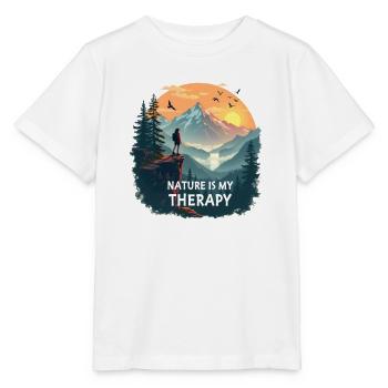 Nature is my Therapy - Hiking in the mountains - Stanley/Stella MINI CREATOR Kids’ T-Shirt - white - Front - Maike (125cm)