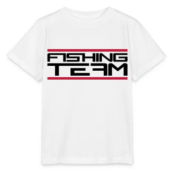 Bars red fishing team sport logo caught fish - Stanley/Stella MINI CREATOR Kids’ T-Shirt - white - Front - Maike (125cm)