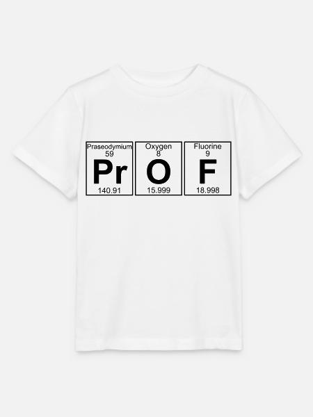 Pr-O-F (prof) - Full - Stanley/Stella Kinder T-Shirt MINI CREATOR  - Weiß