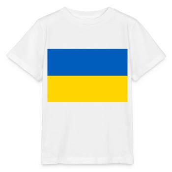 Drapeau de l’Ukraine - T-shirt bio MINI CREATOR Stanley/Stella Enfant - blanc - Devant - Maike (125cm)